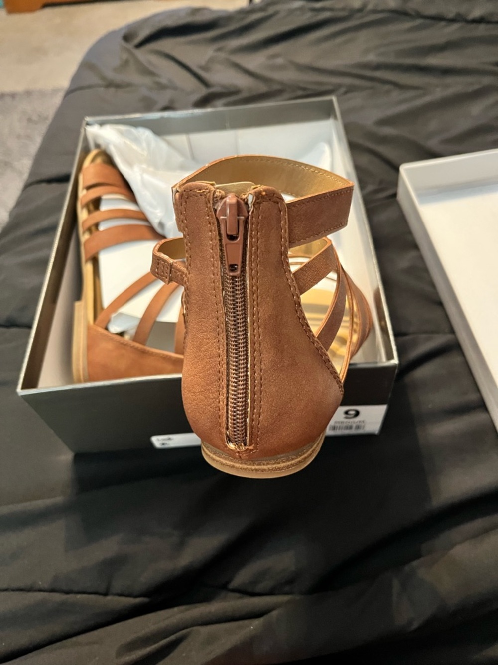 Waverly Multi-Strap Flat Sandals in Chestnut Brown - Picture 3 of 5